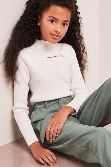 Cream sales embellished jumper
