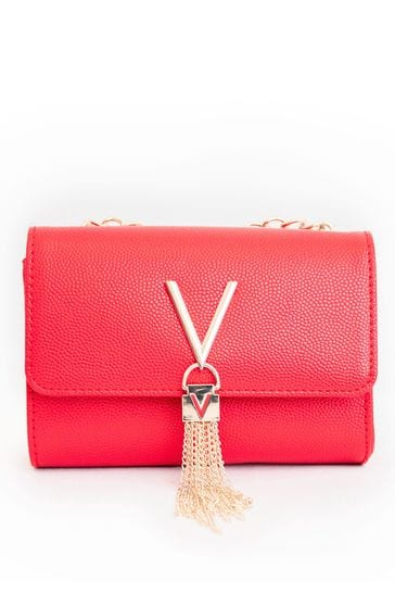Valentino Bags Red Divina Crossbody Tassel Bag