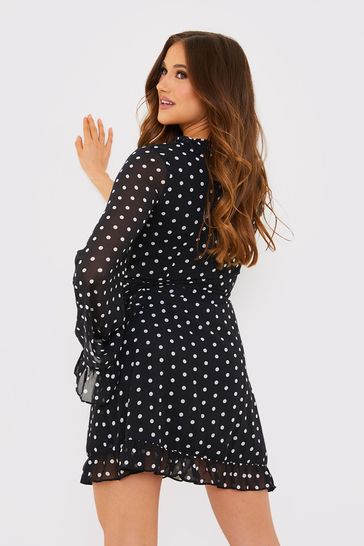 Black poke a hot sale dot dress