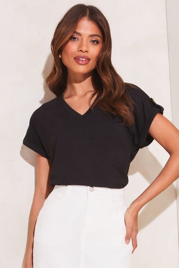 Black v 2025 neck shirt