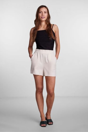 High waisted linen on sale shorts