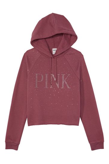 Buy Victoria s Secret PINK Morning Rose Pink Shine Fleece Cropped