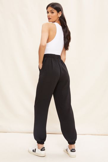 Buy Friends Like These Black Tie Front Woven Cuffed Joggers from