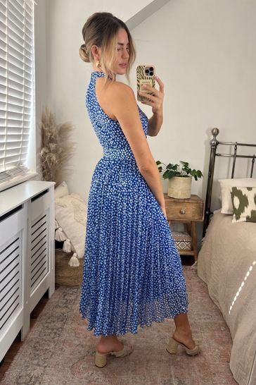 Blue spot on sale maxi dress