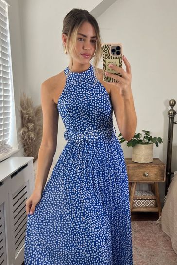 Blue spotty shop maxi dress