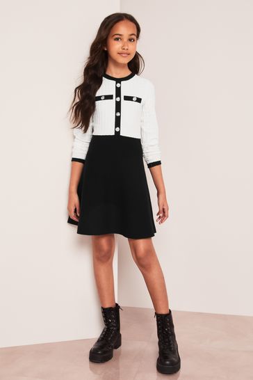 Black and clearance white lipsy dress