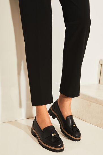 Buy Lipsy Black Regular Fit Tassel Chunky Slip On Loafer from Next