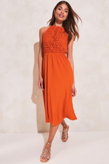 Lipsy crochet dress sale