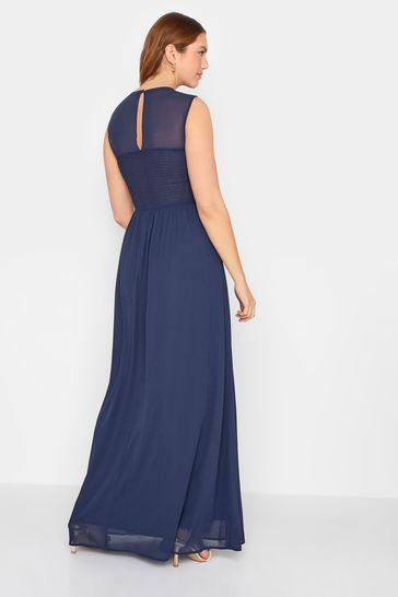 Long Tall Sally Blue Lace Chiffon Maxi Dress