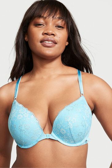 Buy Victoria's Secret Blue Topaz Posey Lace Lace T-Shirt Push Up Bra from  Next Luxembourg