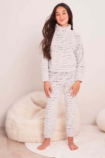 Lipsy Lilac Purple Cosy Twosie Fleece Pyjamas