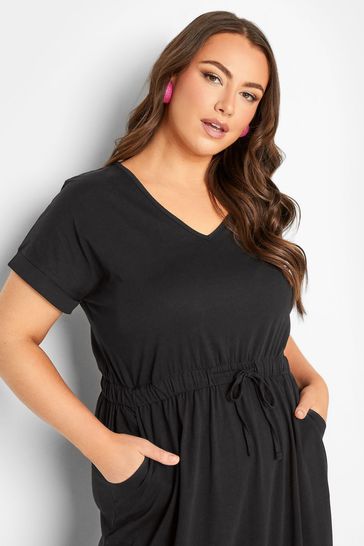 Black short sleeve t shirt dress online