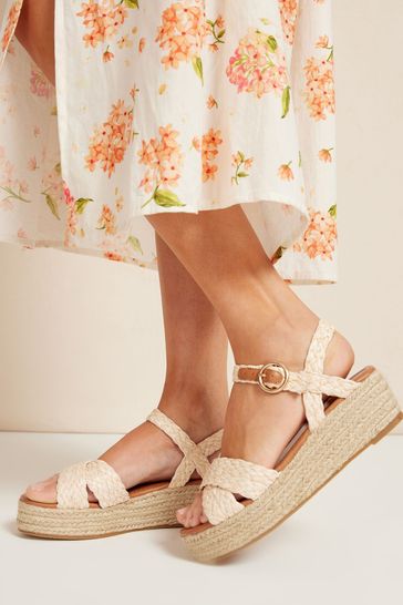 Neutral espadrille wedge store