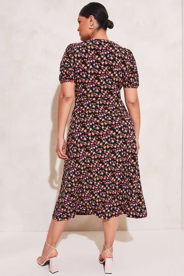 Buy Lipsy Floral Curve Jersey Puff Short Sleeve Underbust Summer