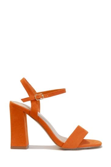 Orange heeled hotsell sandals uk