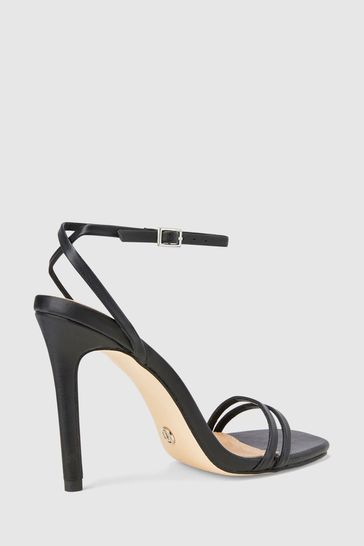 Leather strappy heeled 2025 sandals