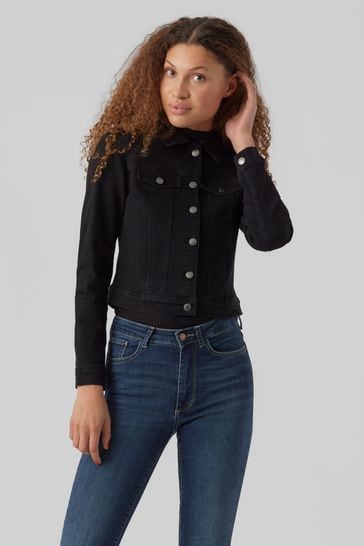 Vero moda black denim jacket cheap