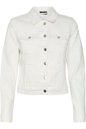 Vero moda white denim jacket sale