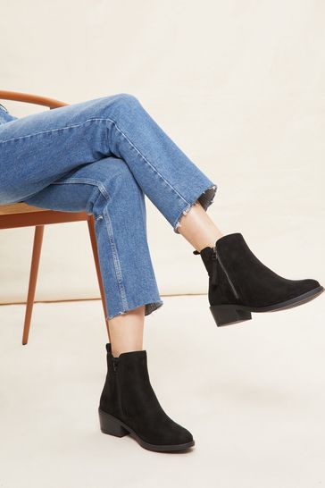 Wide fit low heel boots hotsell