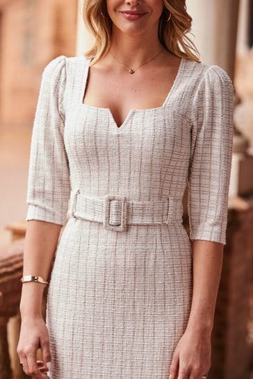 Lipsy square neck belted hotsell midi dress