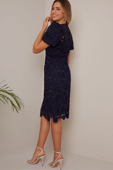 Chi chi london navy lace dress hotsell