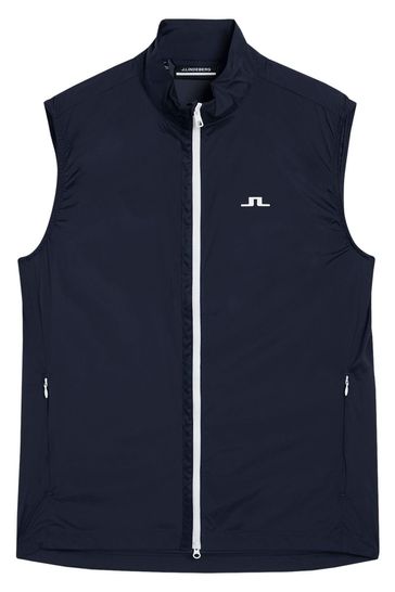 J.Lindeberg Navy Blue Ash Light Packable Golf Jacket