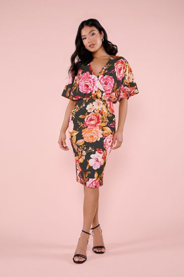 Petite black wrap dress online