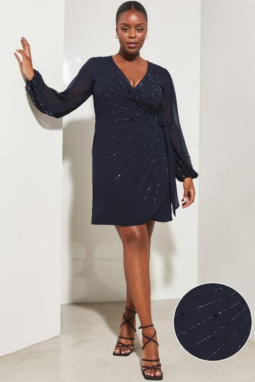 Lipsy navy sequin sales dress