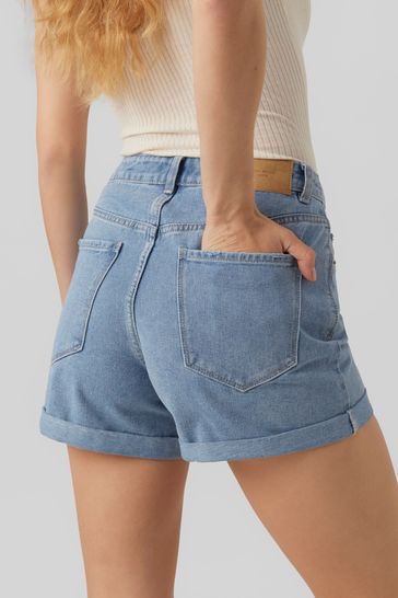 Buy VERO MODA Light Blue Mom Denim Shorts from Next Luxembourg