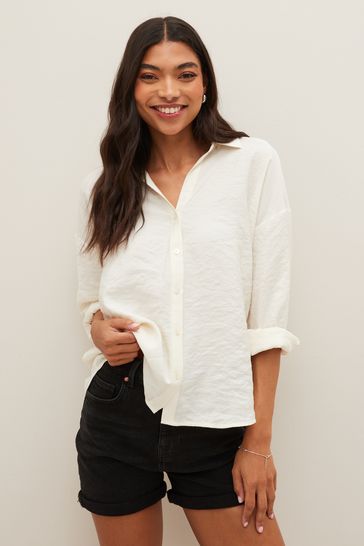 VERO MODA Off White Relaxed Fit Soft Touch TENCEL™ Shirt