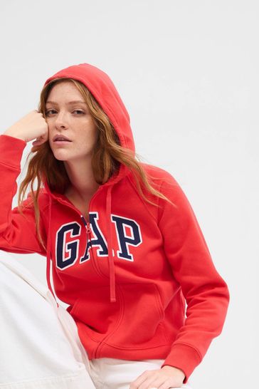 Buy Gap Red Burgundy Logo Zip Up Hoodie from Next Ireland