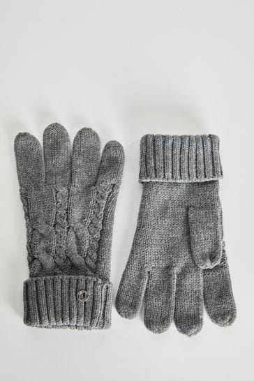 Lipsy Grey Cosy Cable Gloves