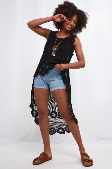 Crochet high low 2025 top