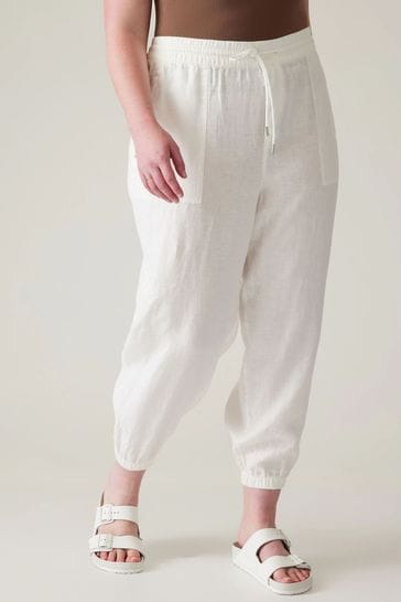 White linen shop joggers womens