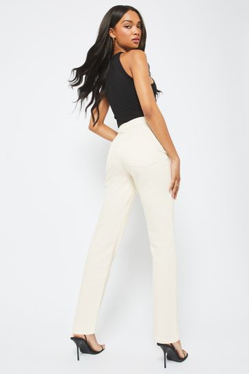 High waisted straight leg on sale pants