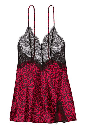 Red leopard slip dress online