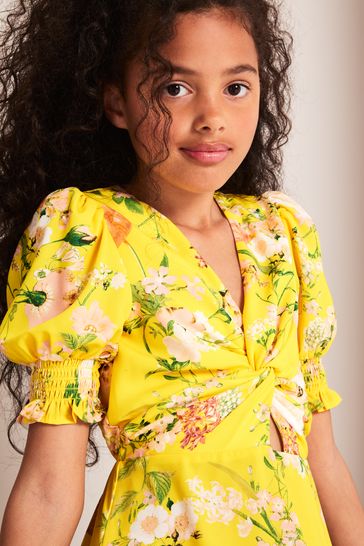 Lipsy yellow floral dress outlet