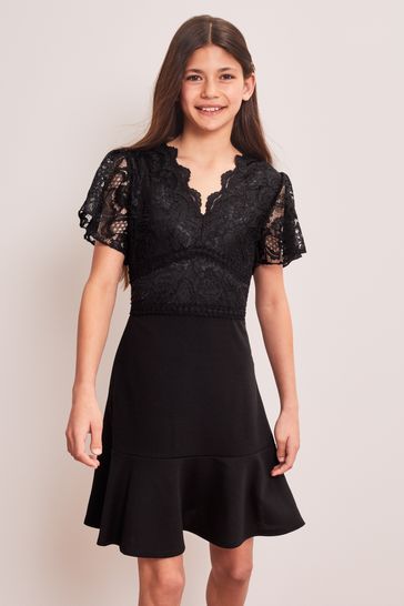 Buy Lipsy Black Lace Bodice Scuba Dress from Next Denmark