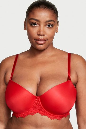 Buy Victoria's Secret Lipstick Red Lace Unlined Demi Bra from Next  Luxembourg
