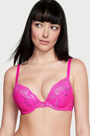 Buy Victoria's Secret Fuchsia Frenzy Pink Lace Push Up Bra from