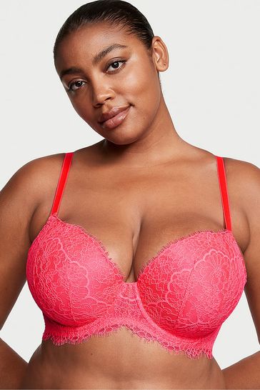 Buy Victoria's Secret Hottie Pink Lace Lightly Lined Demi Bra from