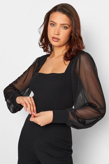 Mesh sleeve hot sale jumpsuit