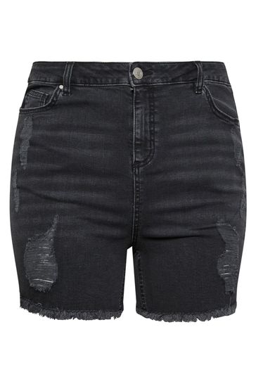 Black ripped on sale denim shorts