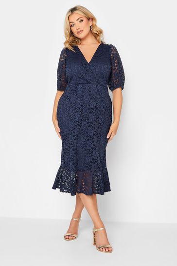 Buy Yours Curve London All Over Lace Wrap Dress Next