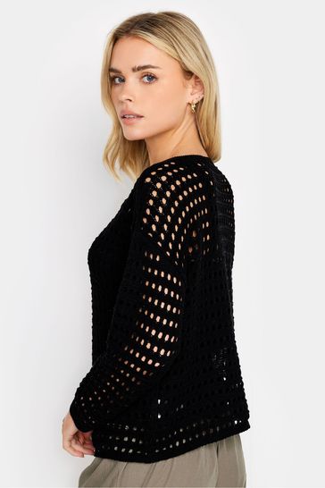 Black slash neck jumper hotsell