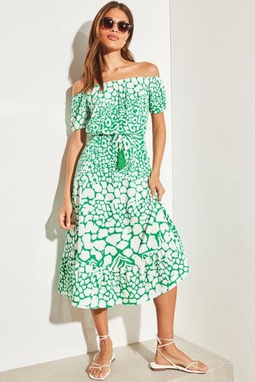 Lipsy maya print bardot dress 2025