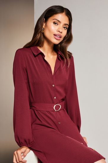Berry shirt dress store