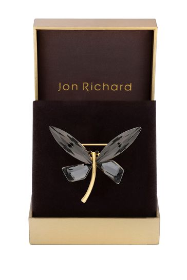 Jon Richard Gold Dragonfly Brooch - Gift Boxed