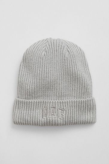Buy Gap Grey Adults Logo Beanie from Next Luxembourg