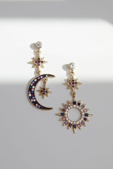 Buy Lipsy Jewellery Gold Evil Eye Charm Mismatch Earrings from